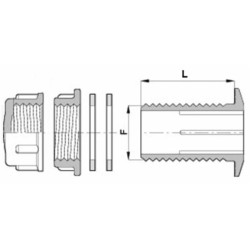 Tappo di scarico con guarnizioni passaparete G1"1/4