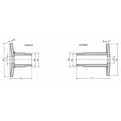 Semidistanziale corto 5C4022 foro quadro 33mm
