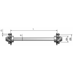 Assale senza freno Q50 a 5 fori l=1400mm