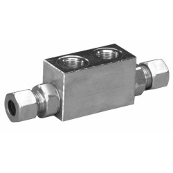 Valvola di blocco doppio effetto da 1/4" con attacchi 12l