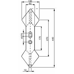 Vomere doppio cuore compatibile Vogel&Noot CV007005 440x130mm