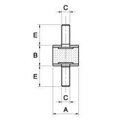 Antivibrante maschio/maschio 100x60,M16x45