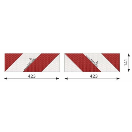 Kit 2 pannelli adesivi omologati per segnalazione su strada 423x141mm