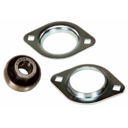 Supporto a flangia a 2 fori in lamiera stampata SBPFL 207 con cuscinetto Ã˜ 35mm