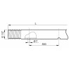 Asta diserbo in acciaio inox lunga 2070mm con filetto 1/2"