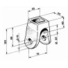 Forcella ribaltabile per rimorchi 2 fori Ã˜ 16mm lunga 102mm