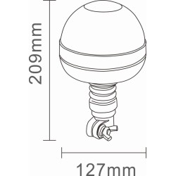 Lampeggiante base flessibile 16 LED 12-24V