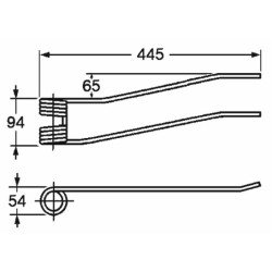 Dente giroandanatore dx adattabile Stoll 0292960 filo 8