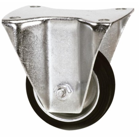 Ruota gommata 100x30mm supporto fisso