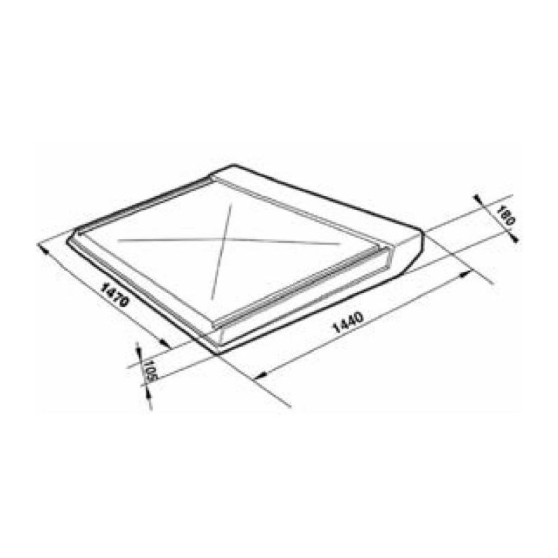 Tettuccio parapioggia universale in vetroresina misura 140x140mm