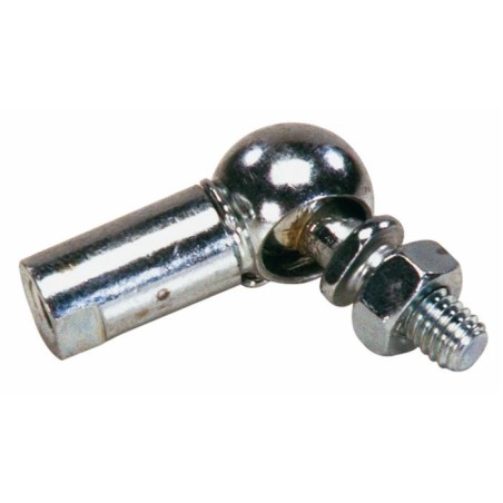 Snodo in acciaio destro filetto M10x1,5 con dado e anello