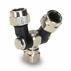 Getto snodato doppio con filetto femmina 1/4'