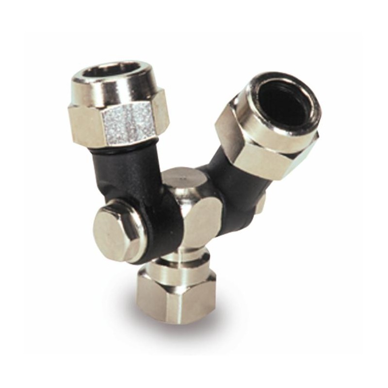 Getto snodato doppio con filetto femmina 1/4'