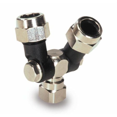 Getto snodato doppio con filetto femmina 1/4'