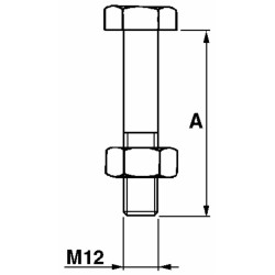 Bullone esagonale M12x50 per staffe