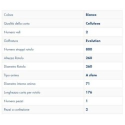 Rotolo asciugatutto di carta 800 strappi
