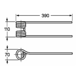 Dente girello adattabile Kuhn 57609000 filo 9,5