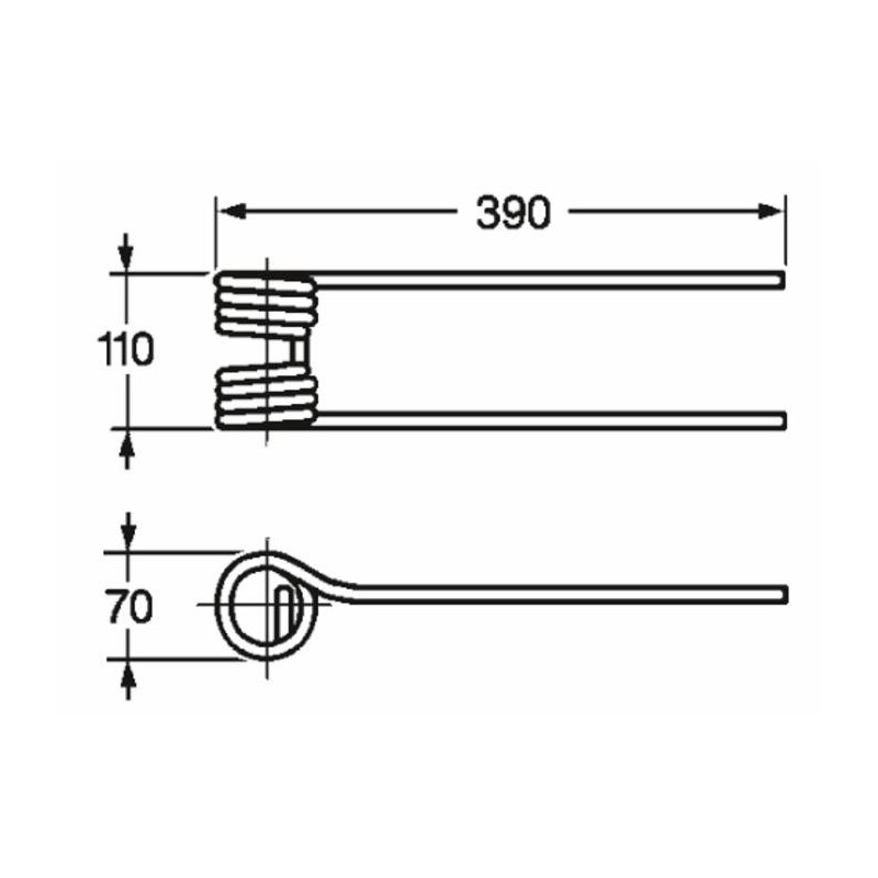Dente girello adattabile Kuhn 57609000 filo 9,5