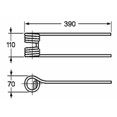 Dente girello adattabile Kuhn 57609000 filo 9,5