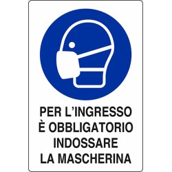 Segnaletica Covid-19 obbligo mascherina 30x20