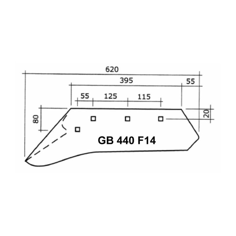 Vomere adattabile Moro GB440 F14 (6CM) dx