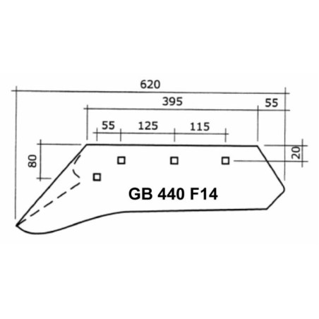 Vomere adattabile Moro GB440 F14 (6CM) dx