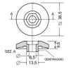 Borchia per cabine foro esagonale Ã˜ 8,5mm