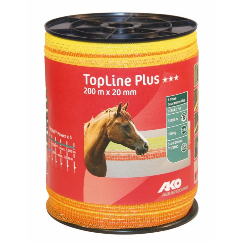 Banda recinto elettrico arancio-giallo lunghezza 200m larghezza 20mm