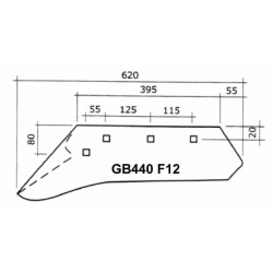 Vomere adattabile Moro GB440 F12 sx