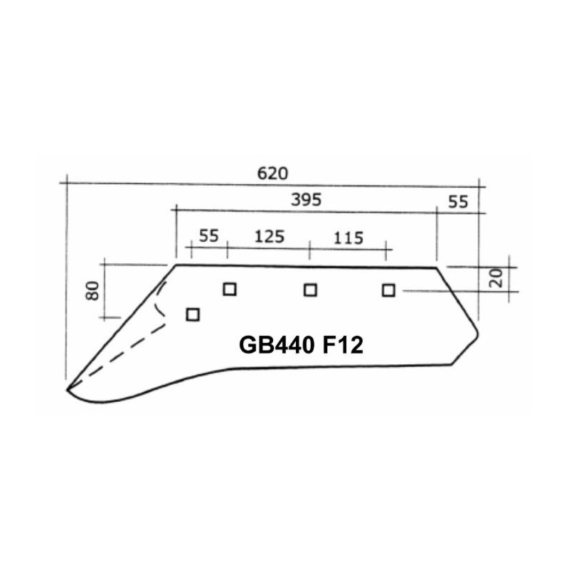 Vomere adattabile Moro GB440 F12 sx