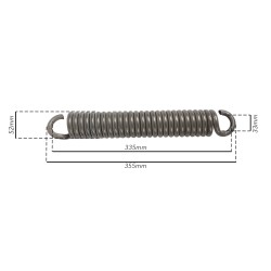 Molla tiller 355mm con gancio aperto a vite spessore 10mm