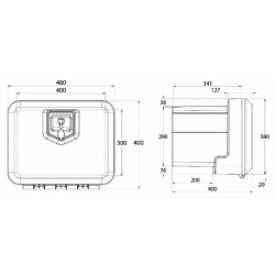 Cassetta porta attrezzi in plastica 480x400x400mm