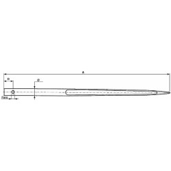 Punta forata per caricamento frontale Ã¸ 44mm lunghezza 980mm