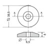 Borchia per cabine foro passante Ã˜ 6,5mm