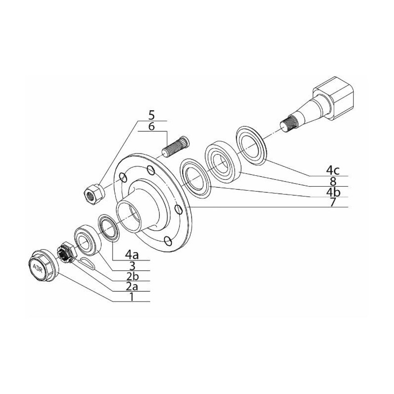 Dado per colonnetta assali M16 in blister 10 pz