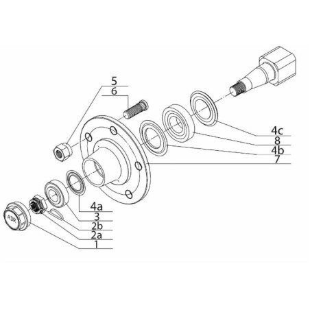 Dado per colonnetta assali M16 in blister 10 pz