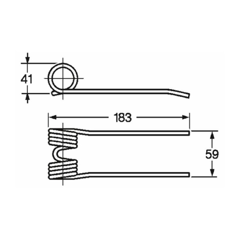 Dente pick-up per rotopressa Ã˜ 5,5mm adattabile Laverda