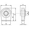 Supporto rotula a base piatta Ama Ã˜ 28mm per bracci inferiori