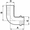 Raccordo portagomma curvo Ã˜ 20 per girello G3/4"