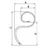 Molla flex per vibrocoltivatori con vomerina 45x12mm