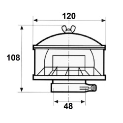Prefiltro Ama medio diametro 48mm per protezione motore da polvere e detriti, ideale per ambienti polverosi, design robusto, aum