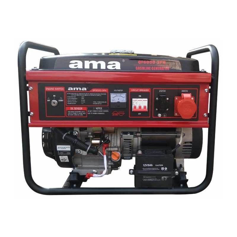 Generatore a benzina Ama trifase con AVR da 389cc 5,5kW