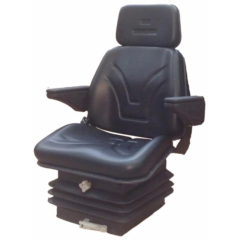 Sedile Top in sky nero con sospensione meccanica e braccioli