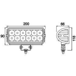 Faro da lavoro 12 LED Epistar a raggio profondo e lungo 36W IP67