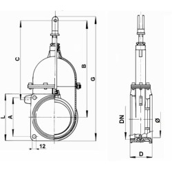 Saracinesca a stantuffo 5" ad una ghiera e una flangia
