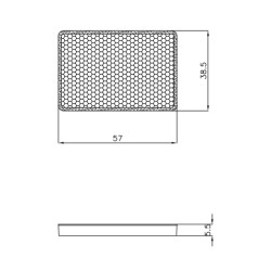 Catarifrangente adesivo arancione 57x39mm