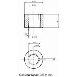 Volante C/6 diametro 360 mm con cono Danfoss