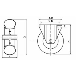 Ruota pneumatica Ã˜ 200mm supporto fisso