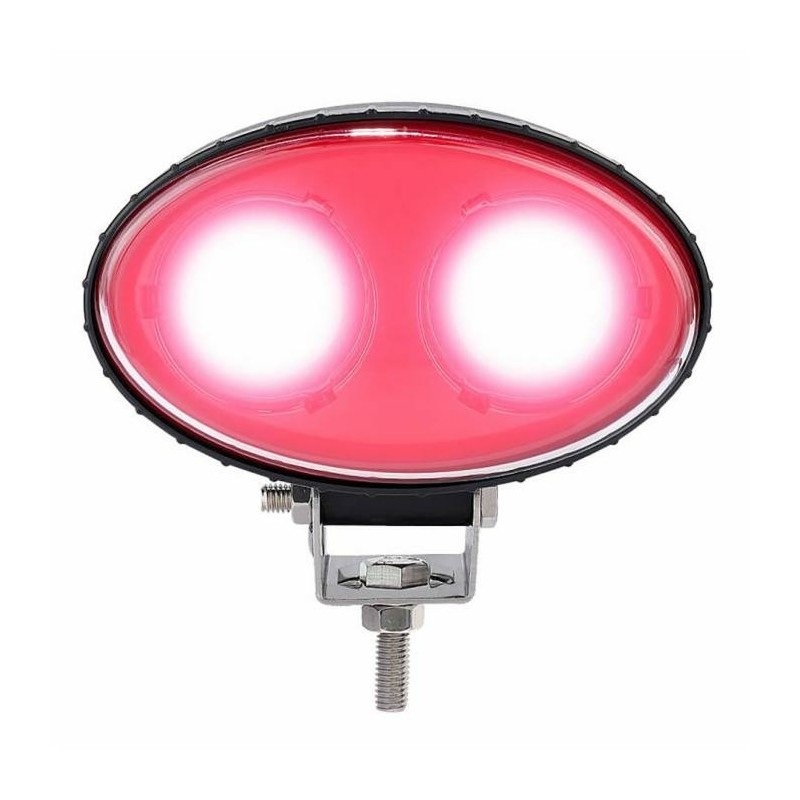 Faro da lavoro ovale 2 LED CREE a lungo raggio rosso 10W IP67