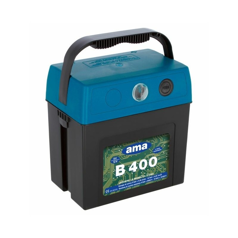 Elettrificatore Ranch Ama B400 a batteria con alimentazione 9/12V